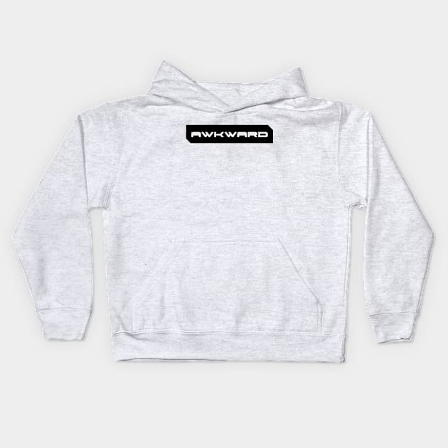 Awkward simple cyberpunk urban slang letters white Kids Hoodie by Swiiing